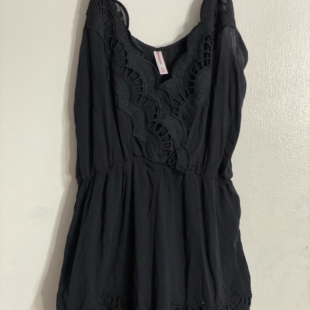 Xhiliration women’s black onesie cover up jumper size XS